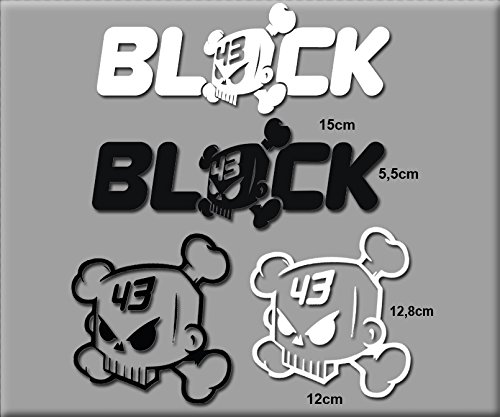 Ecoshirt Pegatinas Ken Block R77 Vinilo Adesivi Decal Aufkleber Клей Stickers Car Voiture Sport Racing, Blanco Negro