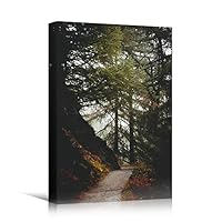 Canvas Wall Art Green Forest Dramatic Forest Landscape Living Room Multicolor Photography Rustic - 12x18 inches