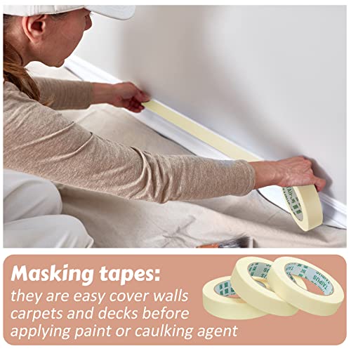 Image of Fainne 30 Rolls Masking Tape Bulk 0.8 Inch 55 Yards