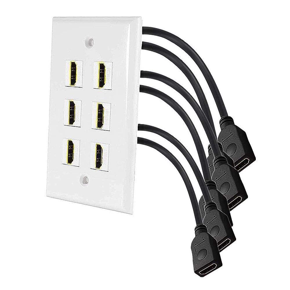 Placa de pared HDMI 8K de 6 puertos para eliminar cables sueltos en tu TV