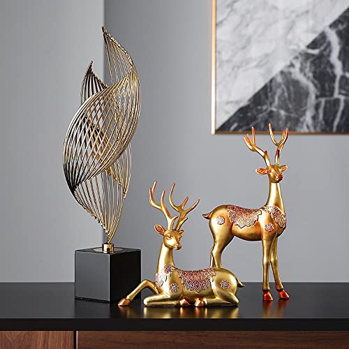 Nordic Simplicity Ornaments Conch-Shaped Tabletop Ornaments, Marble Iron Metal Statue Crafts,Geometric Shape Home Model Music Corrugated Iron Ornaments Decorative Gift(Large And Small Sizes) #TOP2