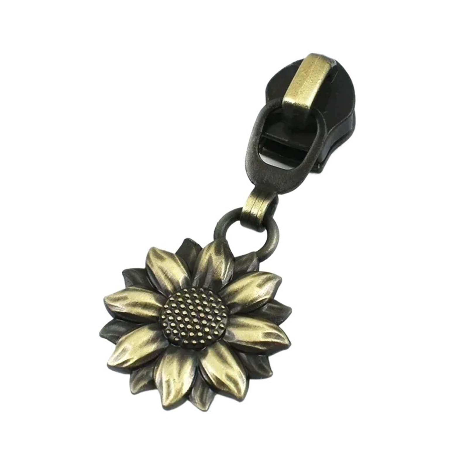 5/10/30Pcs 5# Zipper Puller for Nylon Zip Clothes Bags Decor Zips Slider Handle Sunflower Zippers Head Repair Sewing Supplies(Brass,20PcsForNylon-No5)