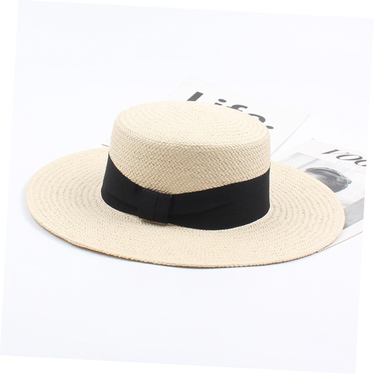 GALPADA Cappello Da Spiaggia in Paglia 2 Pezzi A Larga Protezione Upf 50 Uv Elegante Per Le Vacanze Da Indossare Tutti I Giorni