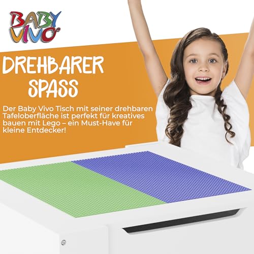 Baby Vivo Kindersitzgruppe Kindertischgruppe Kindermöbel Kinderzimmer Set mit multifunktionalem Tisch und 2 Stühlen aus Holz - Moritz