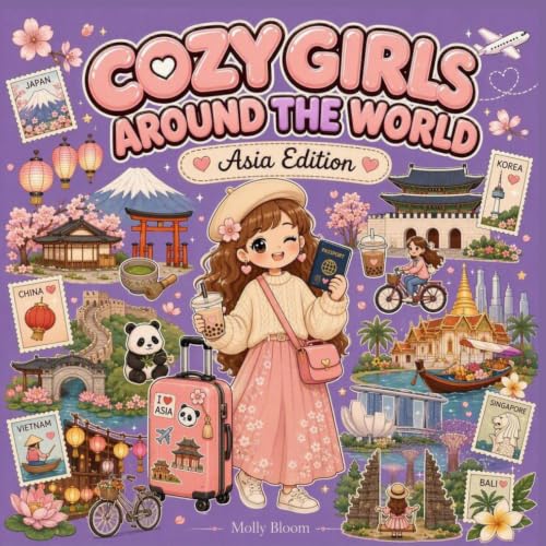 Cozy Girl Around Asia - Best Seller Cute and Cozy Travel Coloring Book (Cozy Girl Around the World - Cozy and Cute Travel Coloring Book) image 2