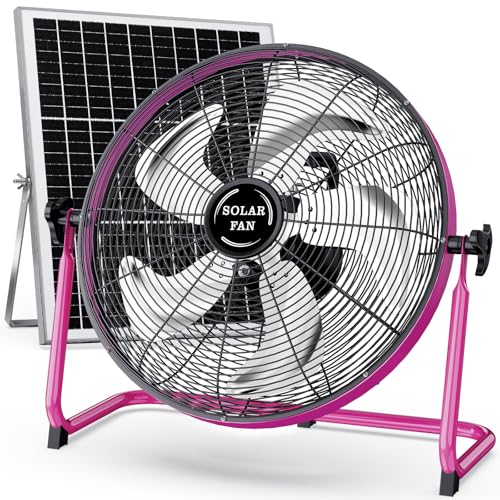 Image of OSORD 20" Large Solar Fan for Outside, Ultra-Quiet Solar Powered Fans for Home, 40000mAh Outdoor Waterproof Portable Ventiladores Recargables for Patios Shed Camping Livestock Gazebo Greenhouse