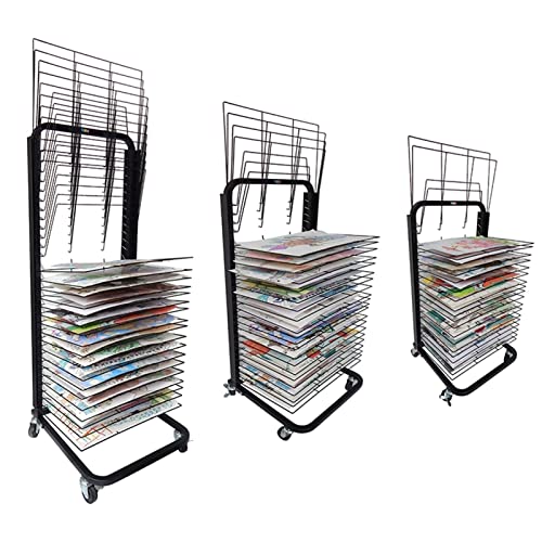 Étendoir à roulettes – Étagères flexibles 25/20 couches pour papier A3 et toile Sto – Idéal pour les œuvres d'art des enfants, les salles de classe et les studios d'art