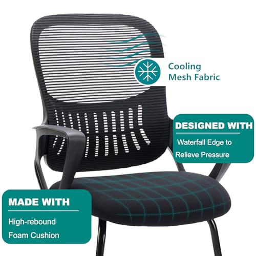 image for SMUG Desk Chair No Wheels, Mid Back Computer Chair Ergonomic Mesh Offi