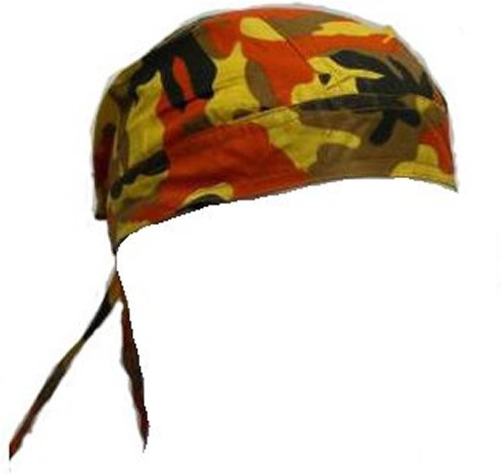 Vivana UKOrange Brown Black Yellow Camouflage Fitted Bandana