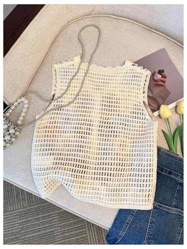 SOLY HUX Girl's Floral Crochet Sweater Vest V Neck Sleeveless Button Down Knit Cardigan2