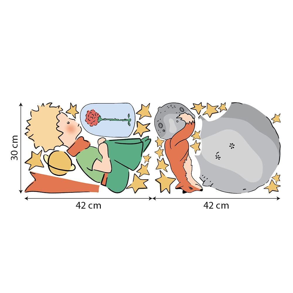 Adesivo Murale EcoTessuto Piccolo Principe | 90x30 Cm | Riposizionabile E Lavabile | Per Camerette Bambini