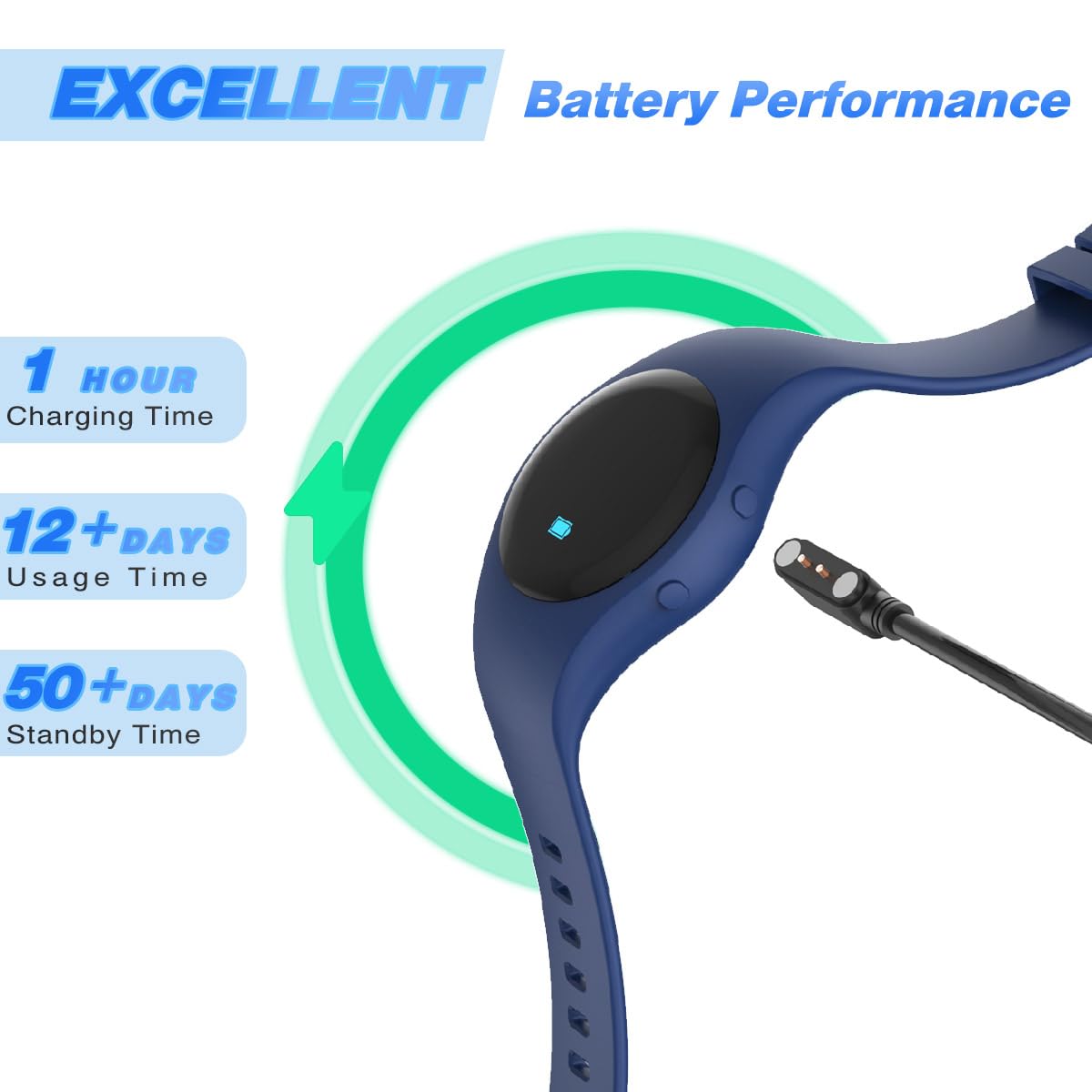 Reloj digital de seguimiento de fitness para niños (azul profundo)