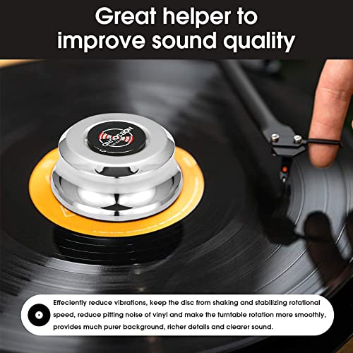 Nobsound Pure Brass Vinyl Record Weight Clamp Lp Turntable Disc Stabilizer (Silver) #TOP2
