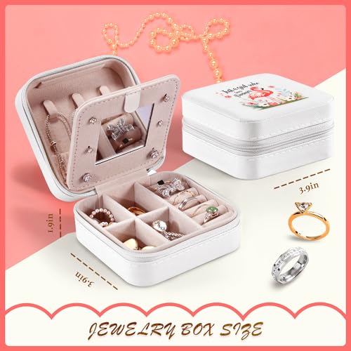 BJDAMAI Flamingo Jewelry Box, Gifts For Women Teens Girls Age 8-12, Pink Flamingo Lovers Themed Stuff Items Accessories Things Merchandise Decor Merch, Travel Ring Earrings Necklace Organizer Holder!