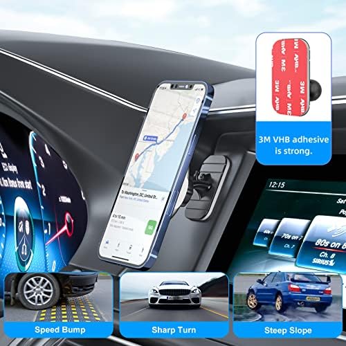 PLDHPRO Magnetic Wireless Car Charger for Magsafe Mount iPhone14 13, 12, Pro, Pro Max, Mini, 15W Fast Charging, Car Stick on The Dashboard and Air Vent Car Phone Holder