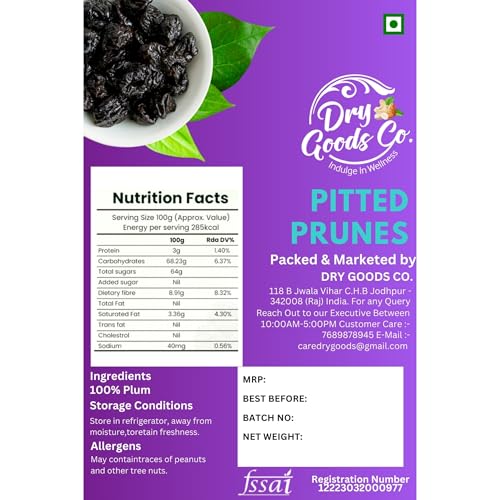 Image of Dry Goods Co Premium Pitted Prunes 200g | Seedless Dried Prunes | Naturally Sweet & Soft | High Fiber Healthy Snack | Imported Dry Fruit | No Added Sugar | Lab Tested