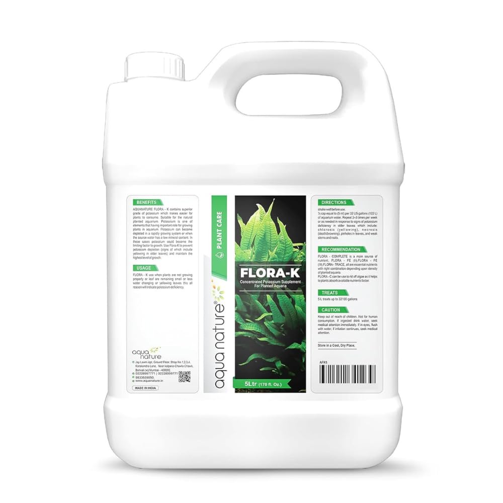 AquaNature Flora-K Concentrated Potassium Supplement for Freshwater Planted Aquaria (5Ltr) (B08VHB5F4C) Amazon Price History, Amazon Price Tracker