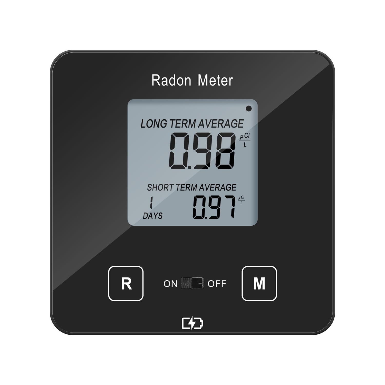 HRDM-03B Home Radon Detector, Portable Radon Meter, Elifecity Long and Short Term Home Radon Monitor, Battery-Powered, Easy-to-Use, Ensure Your Home's Safety, Black