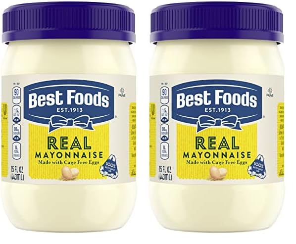 Best FoodsMayonnaise for Delicious Sandwiches Real Mayo Gluten-Free Sandwich Spread, Rich in Omega-3 ALA 15 oz (Pack of 2)