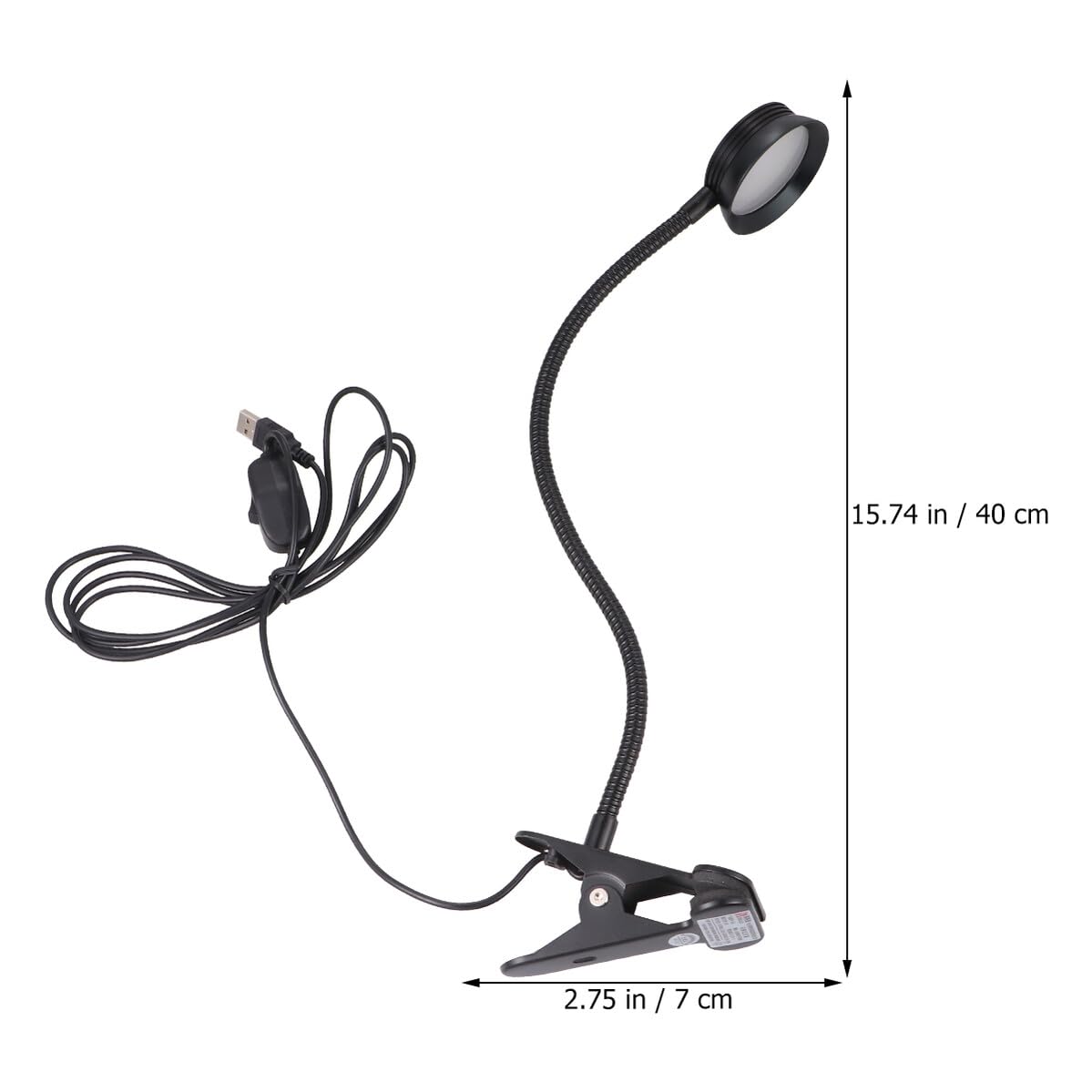 Ipetboom Lampada LED da Lettura Clip, Paralume Protezione Occhi, Design Flessibile in Metallo, USB Ricaricabile, per Leggere a Letto al Buio