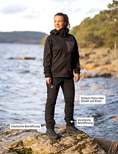RevolutionRace Damen Nordwand Pants, Hose zum Wandern und für viele Outdoor-Aktivitäten, Jet Black, XXL