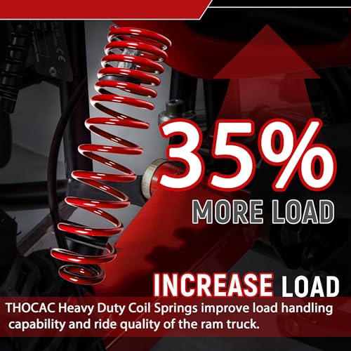 Image of 2PCS 1 inch-3.5 inch Lift Rear Heavy Duty Coil Springs for 2009-2018 Ram 1500 2WD 4WD with Extra 35% Load Capacity (Red)