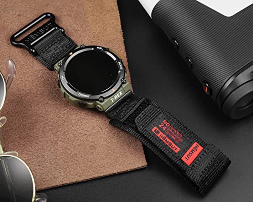 SMITHA Watch Bands Compatible with Huami Amazfit T-Rex/T-Rex 2/T-Rex Pro/T-Rex Ultra, Rugged Nylon Sports Strap With Woven Loop Design