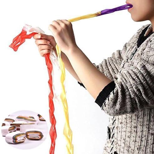 MOMOMAGE Paquete de 12 piezas de papel de boca, bobina de boca, papel para vómito, trucos de magia, papel multicolor, 26.2 ft de longitud,