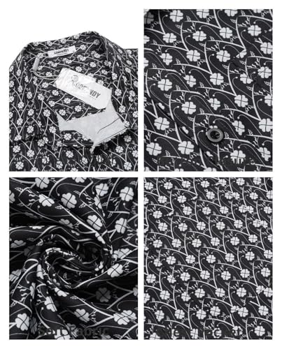 Image of COOFANDY Mens Short Sleeve Casual Button Down Shirts Summer Untucked Dress Shirts with Pocket
