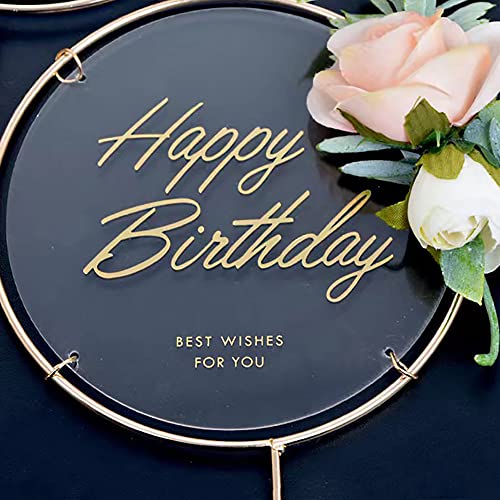 Auteby Happy Birthday Cake Topper - Acrylic With Flowers Cupcake Topper For Various Birthday Party Cake Decorations #TOP5