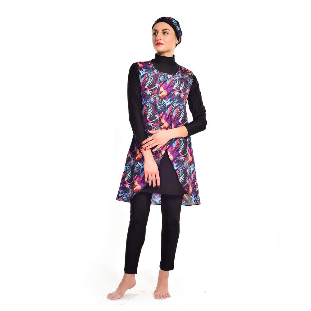 ShuoBeiter Modest Muslim Swimwear for Women Full Cover Swimsuit Hijab Sportswear Suit Burkini (S1, XL)