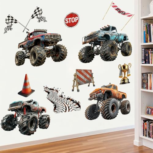 Vinilos decorativos de camión monstruo grande para pared miniatura 2
