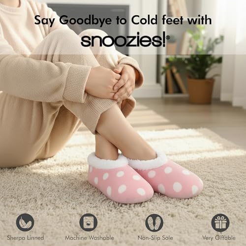 Snoozies Faux Fur Polka Dots Slippers for Women Indoor, Soft Sherpa-Lined House Slippers, Cute House Shoes for Women2