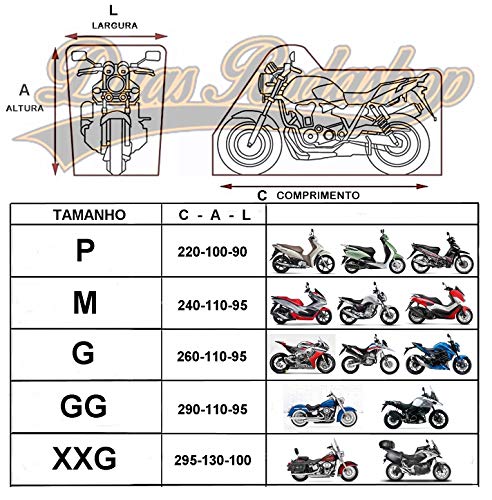Capa para moto impermeável e Forrada P