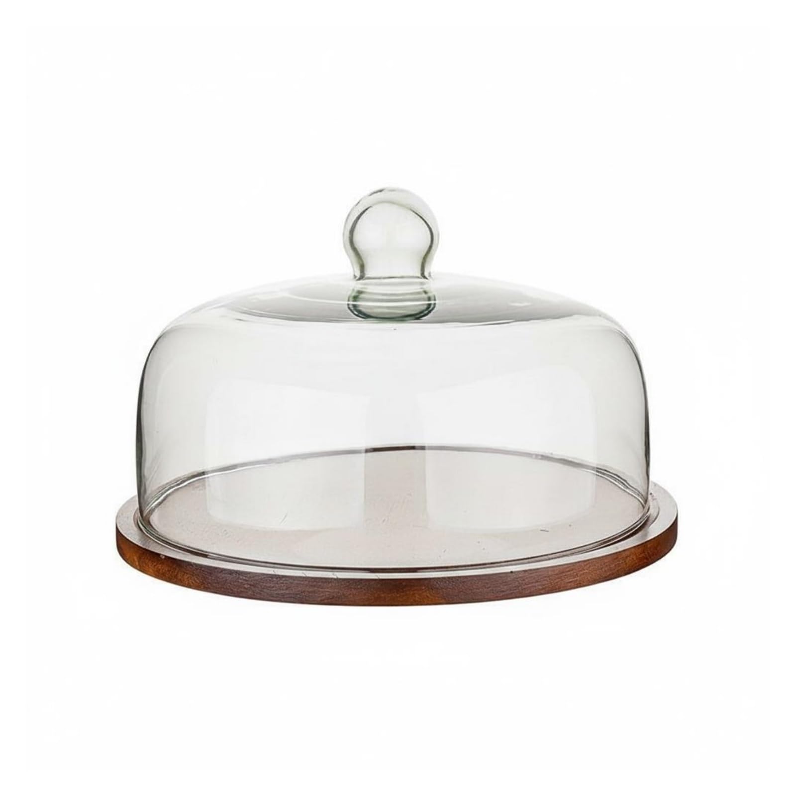 Soporte de madera con cúpula de vidrio for postre de cafetería(S 21CM Round Lid)
