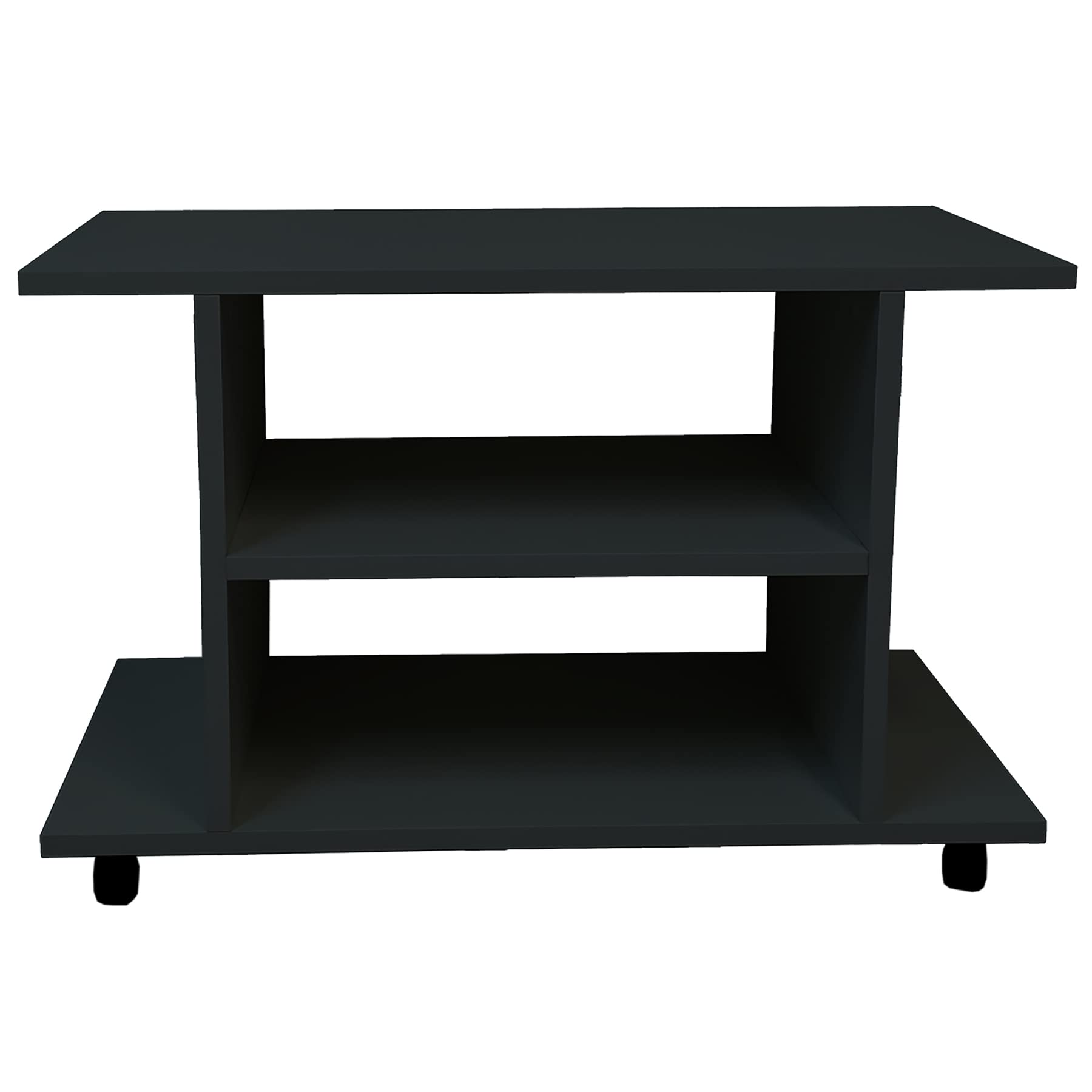 Henor Tavolo su Ruote. Legno 80 x 40 x 52.5 cm. Con Rotazione 360 e Freno. Grafite