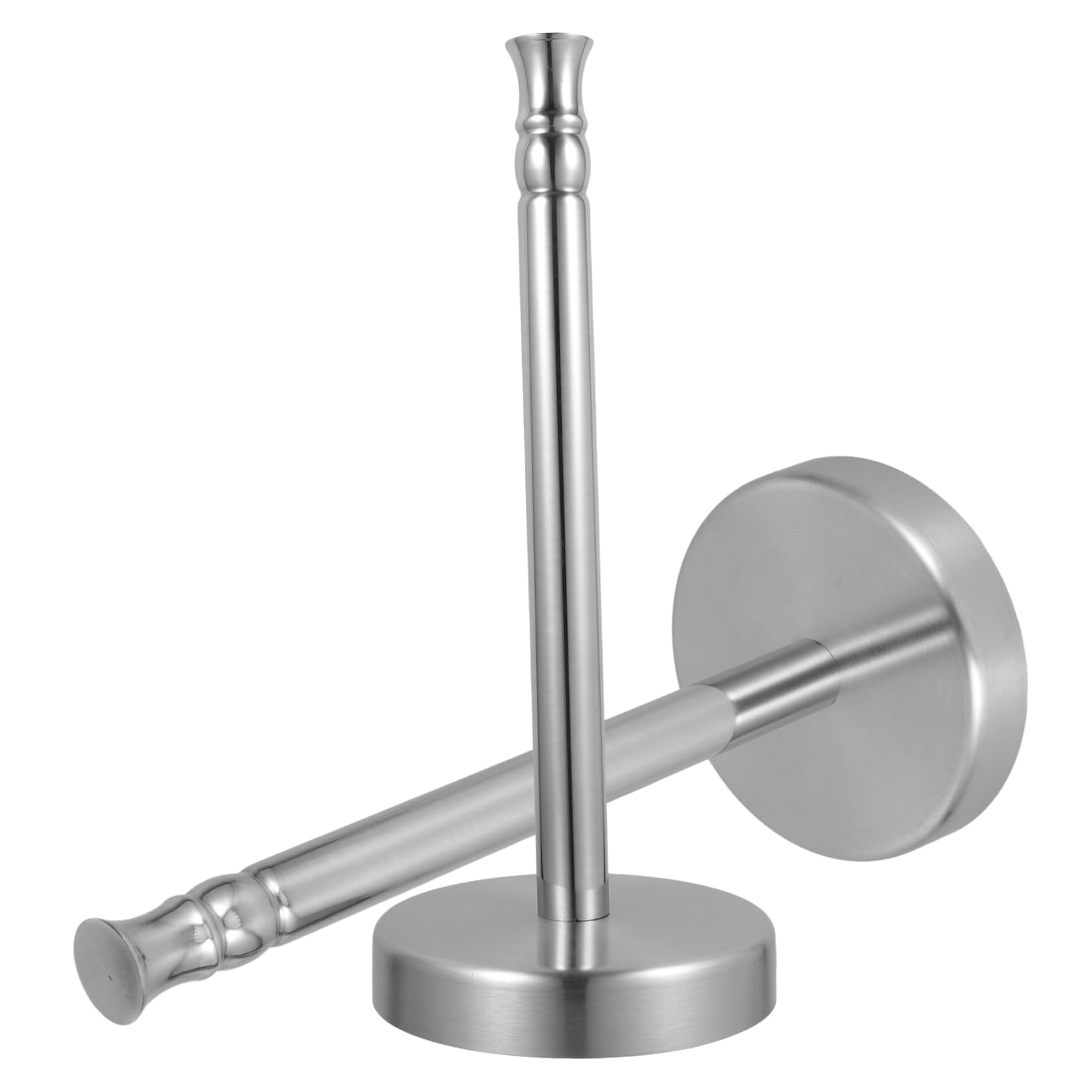 Portarotolo da Cucina in Acciaio Inox 2 Pezzi per Piano | Argento, per Pellicola e Sacchetti, Design Verticale Salvaspazio, Accesso Comodo Sul Banco