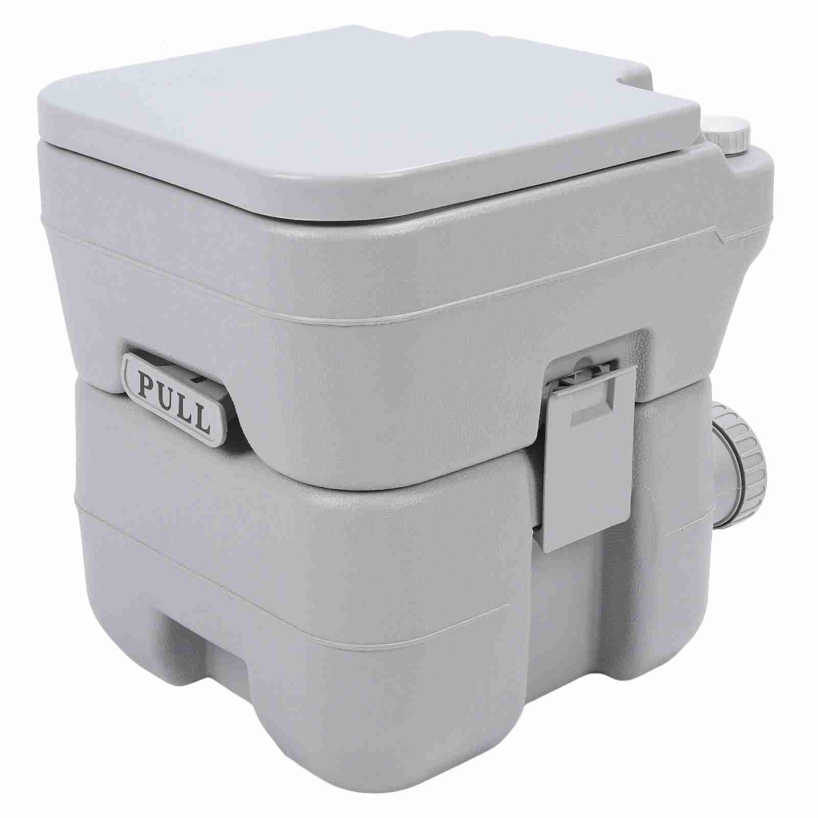 Inodoro Portátil para Acampar con Salida de Agua Doble de Alta Capacidad para Viajes en Coche, Barco, RV, Material ABS Gris 12L/10L (20L)