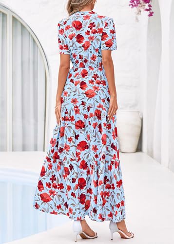 Image of KIRUNDO Womens Floral Boho Flowy Maxi Dress