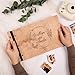 Enjoy The Wood Personalized Wooden Photo Album with Engraving - Handmade Scrapbook Album - Custom Memory Book for Wedding, Family & Special Moments - Photo Book Best Gift for Couple (Wreath)