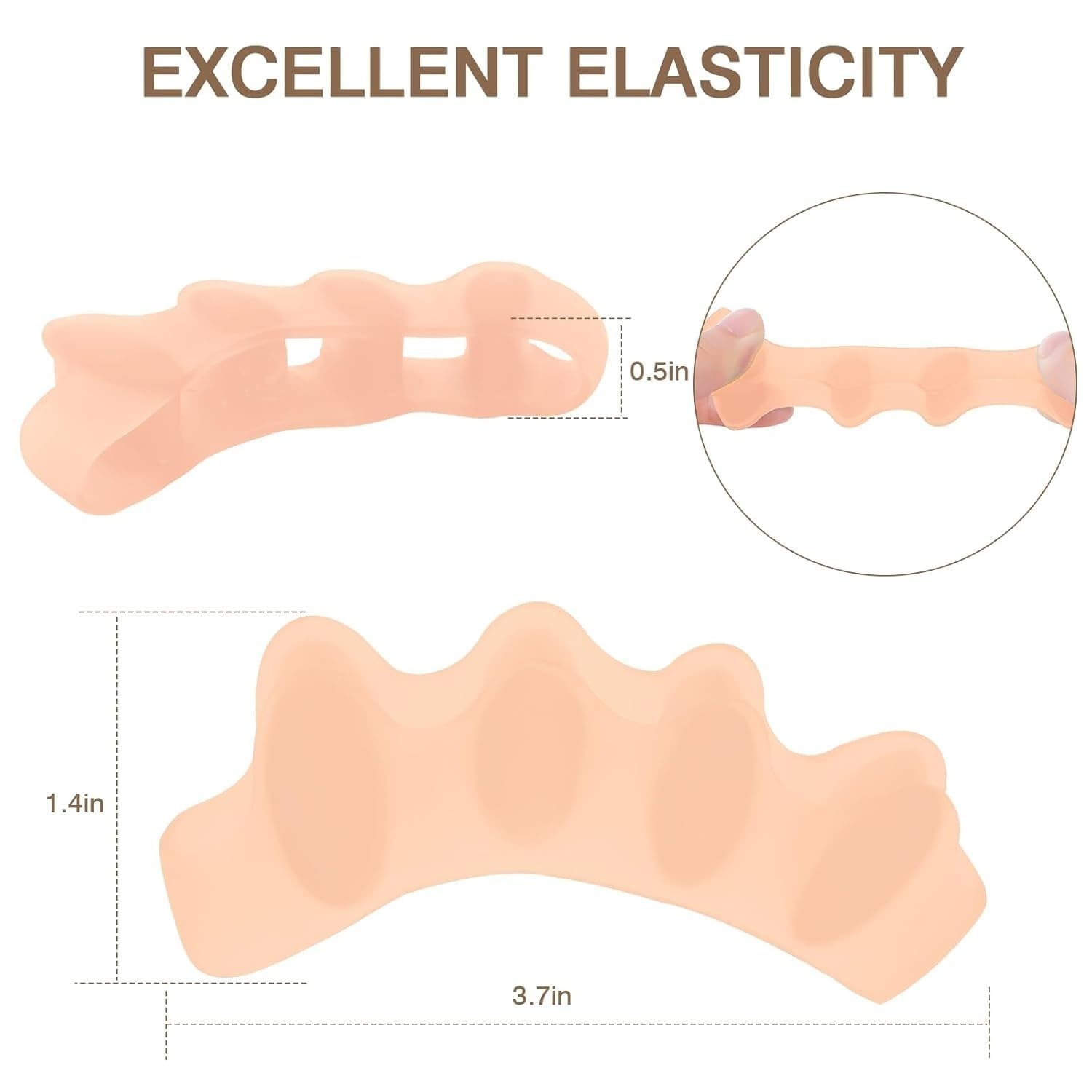 Separadores De Dedos Para Mujer Y Hombre, Separadores Para Pedicura, Enderezador De Dedo En Martillo, Para Fascitis Plantar, Aliviar Dolor De Pies Y Salud Del Pie (6Pcs,white)