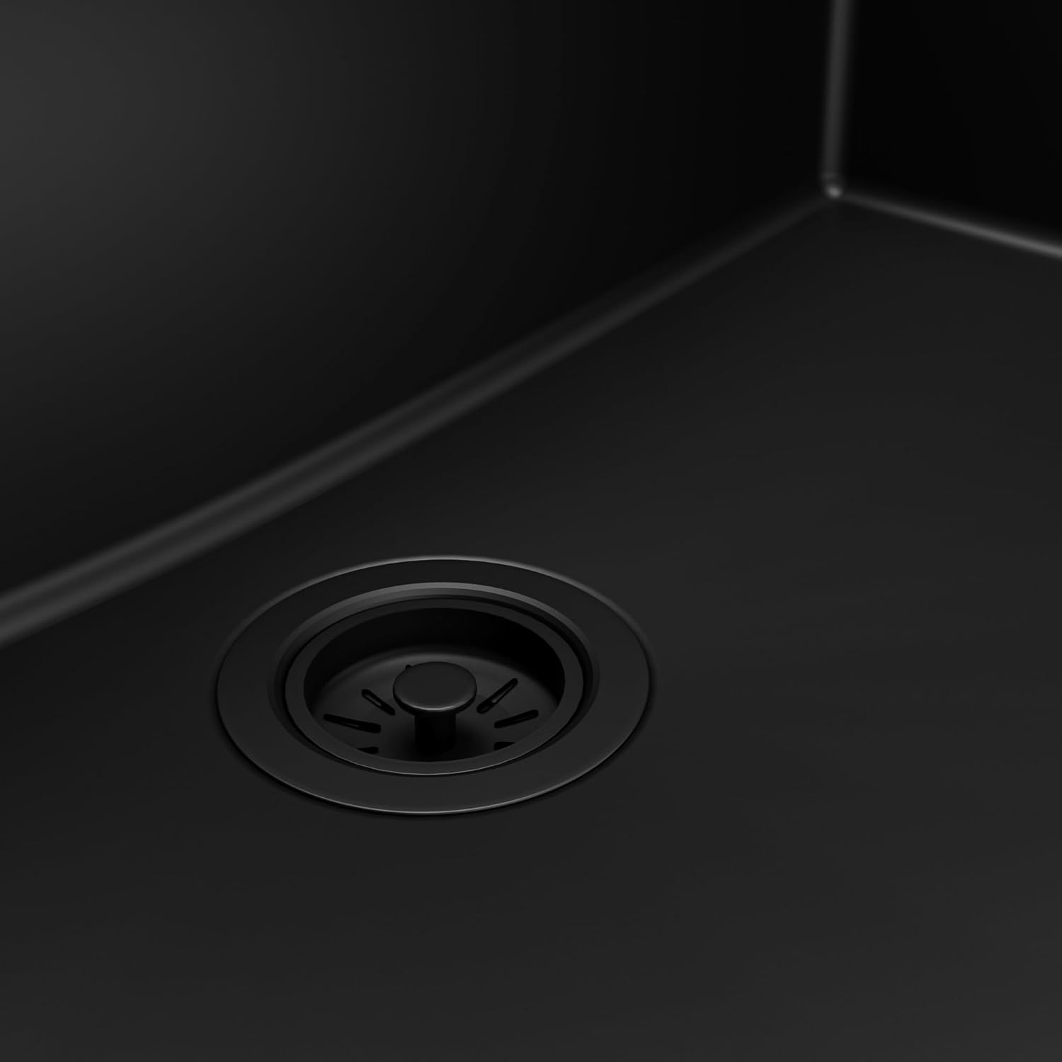 Karran 33" Drop-In Top Mount Quartz Composite Single Bowl Kitchen Sink in Black – Extra Deep 9" Basin, Heat Resistant, Sound Dampening, Easy Clean Surface