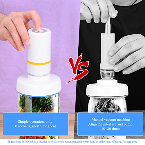 Mason Jar Vacuum Sealer And Electric Vacuum Sealer For Jars,Jar Vacuum Sealer For 70Mm Regular Mouth-86Mm Wide Mouth（With A Electric Portable Vacuum Pump） #TOP5