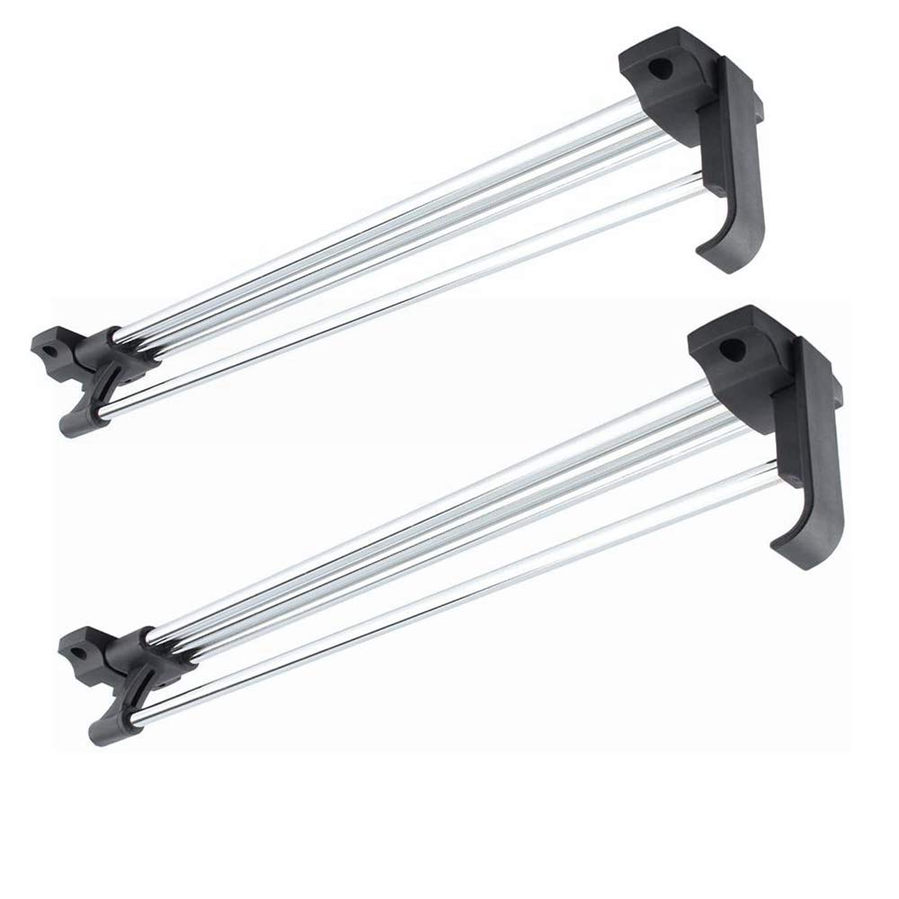 Saim 11.8inch Closet Rods Retractable Closet Adjustable Rod can Pulled Out Convenient Selection Clothing Stainless Steel Retractable Wardrobe Rail with Screw 30cm 2Pcs