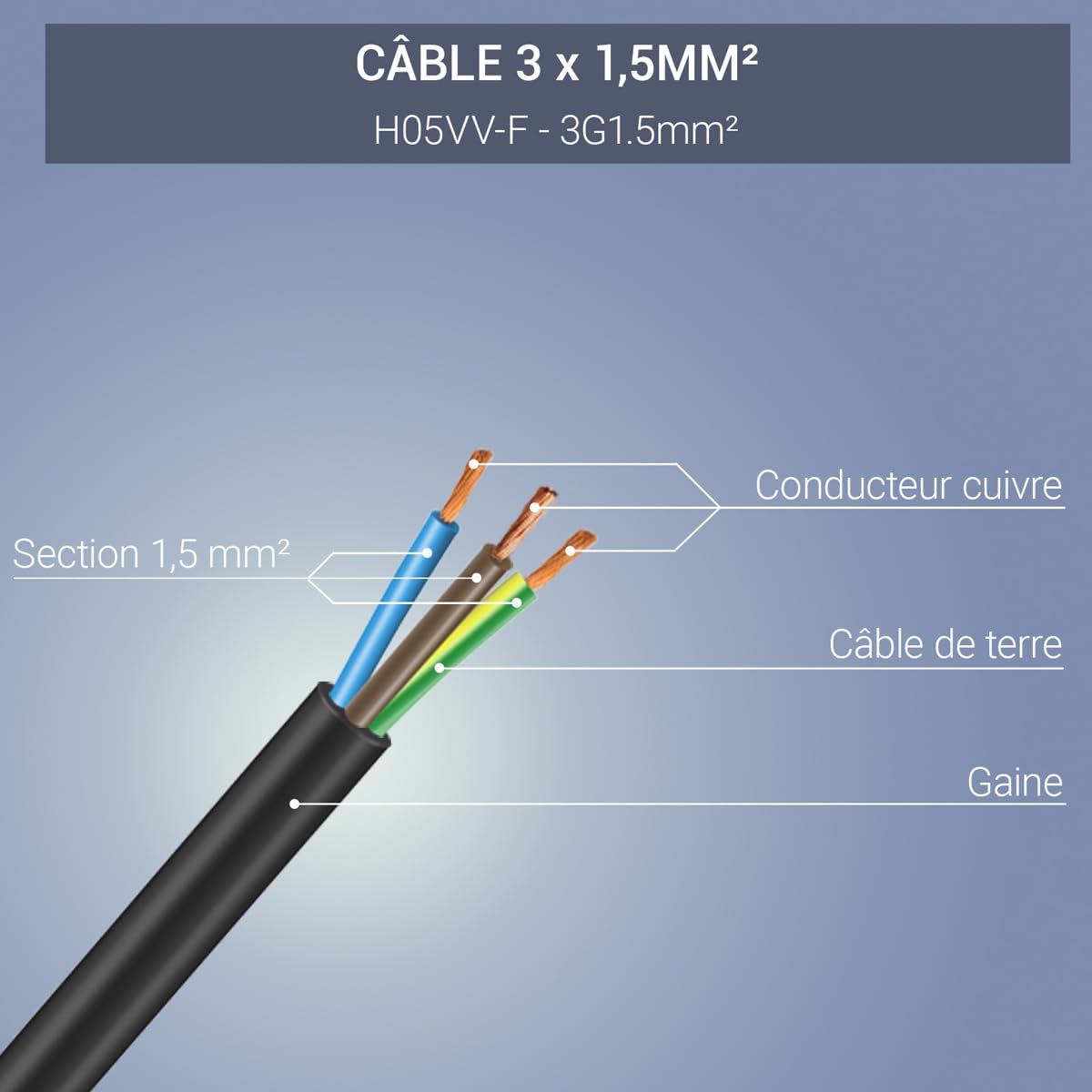 Waytex 51022 Przedłużacz elektryczny długość 10,00 m, kabel 3x1,5 mm2, gniazda 16A Europa 2P+T z zabezpieczeniem dzieci, certyfikat CE NF, czarny