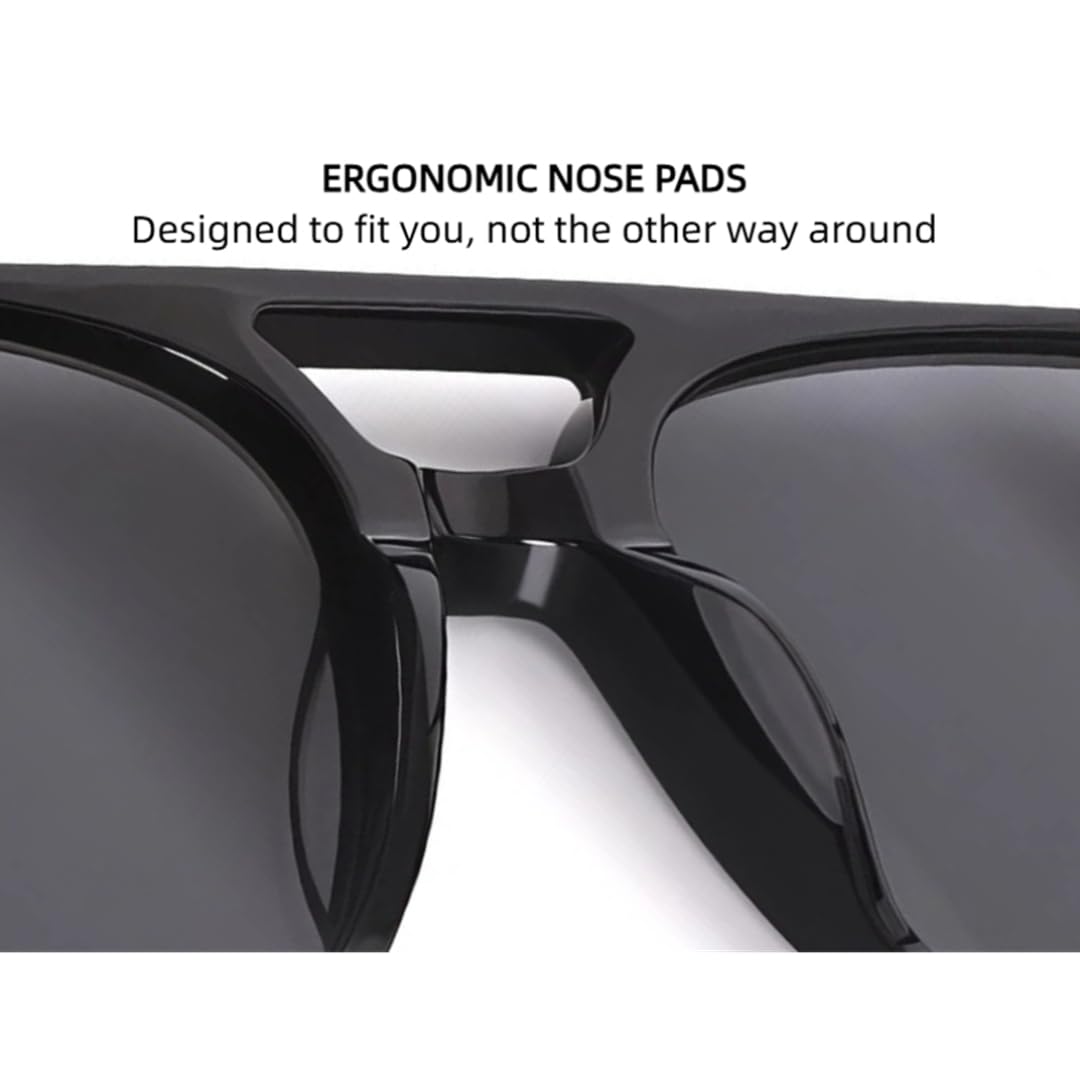 Vintage-Sonnenbrille mit Doppelsteg, klassisch übergroß, aus Acetat, UV400