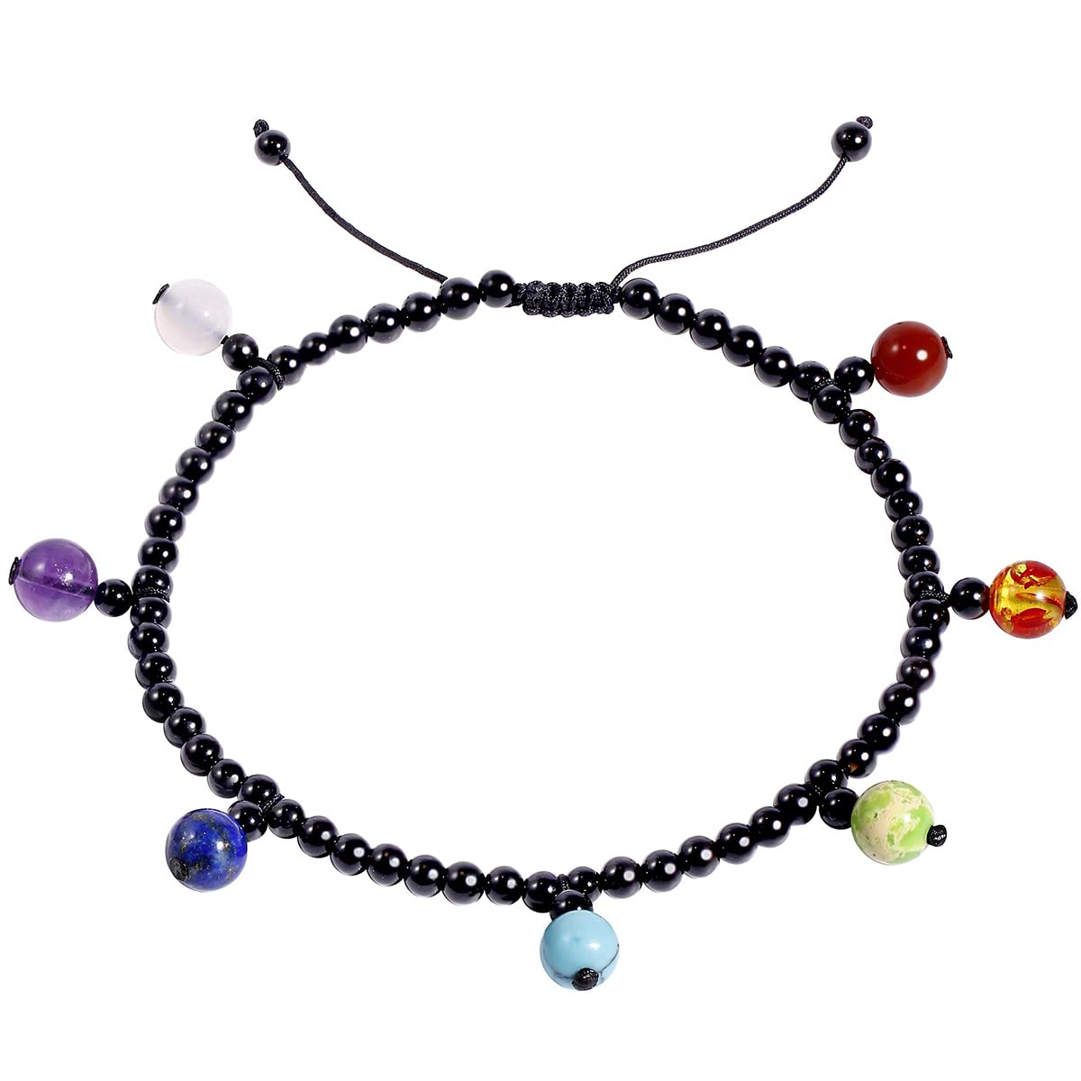 7 Chakra Anklet Bracelet for Women Healing Bracelet with Real Stones Beach Foot Yoga Meditation Balance Healing Jewelry Anxiety Relief Adjustable