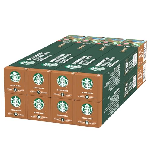 STARBUCKS House Blend by Nespresso Caffè Lungo, 8 confezioni da 10 capsule (80 capsule compatibili Nespresso)