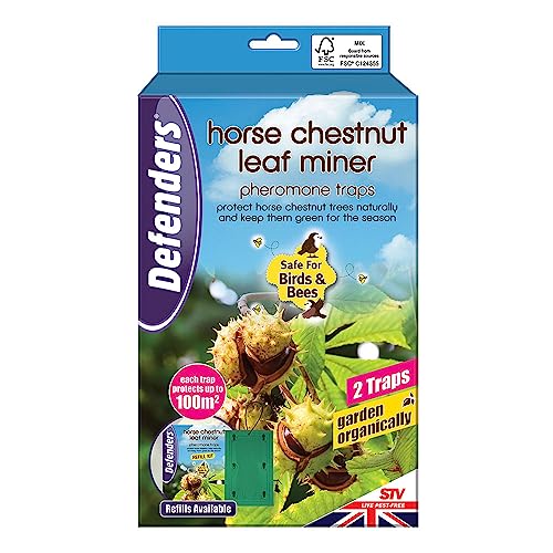 Defenders Horse Chestnut Leaf Miner Pheromone Trap – Twinpack, Refillable, Re-usable Protect Horse Chestnut Trees Naturally and Keep Them Green for the Season