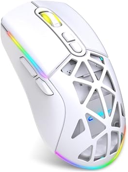 Claw's Nexus Air Wireless 10000 Dpi Pixart PMW3325 Sensor RGB Wireless Gaming Mouse with Macro Software & Interchangeable Cover - White